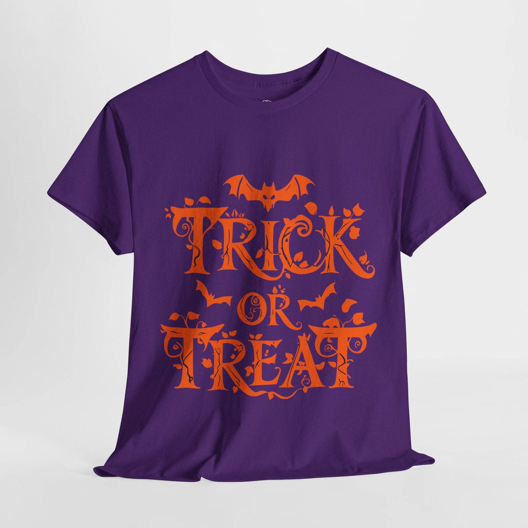Halloween Trick Or Treat Shirt - Bold Orange Design - Gutsy Garb