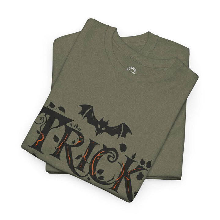 Halloween Trick Or Treat Shirt - Bold Orange Design - Gutsy Garb