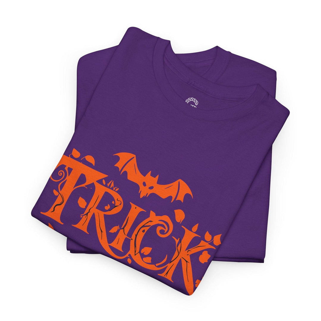 Halloween Trick Or Treat Shirt - Bold Orange Design - Gutsy Garb