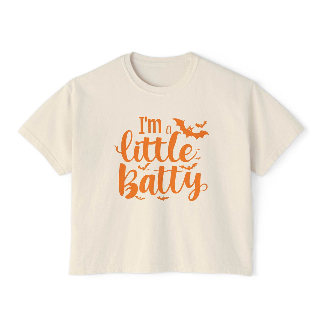 Halloween Women's Boxy Tee - I'm a Little Batty - Gutsy Garb