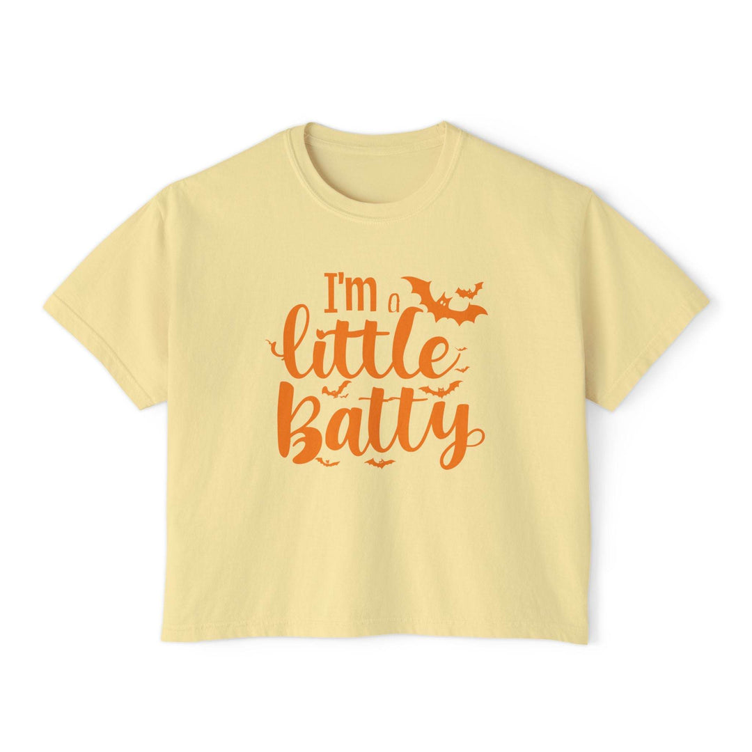 Halloween Women's Boxy Tee - I'm a Little Batty - Gutsy Garb