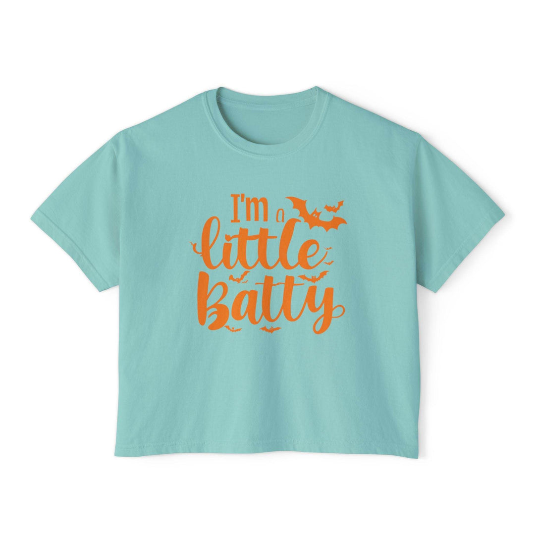 Halloween Women's Boxy Tee - I'm a Little Batty - Gutsy Garb