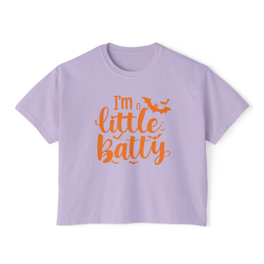 Halloween Women's Boxy Tee - I'm a Little Batty - Gutsy Garb