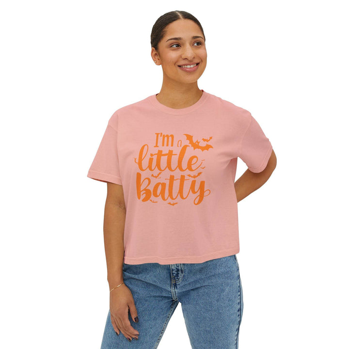 Halloween Women's Boxy Tee - I'm a Little Batty - Gutsy Garb