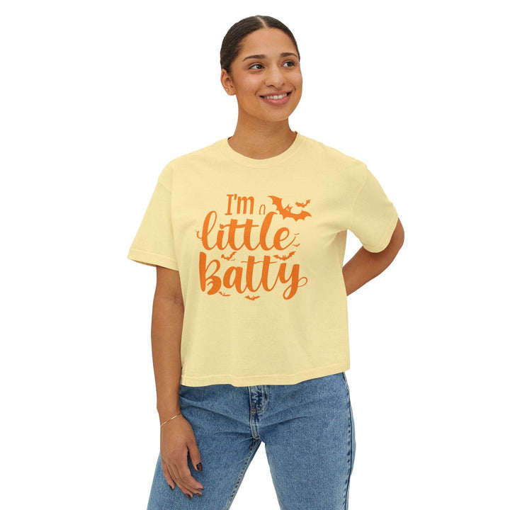 Halloween Women's Boxy Tee - I'm a Little Batty - Gutsy Garb