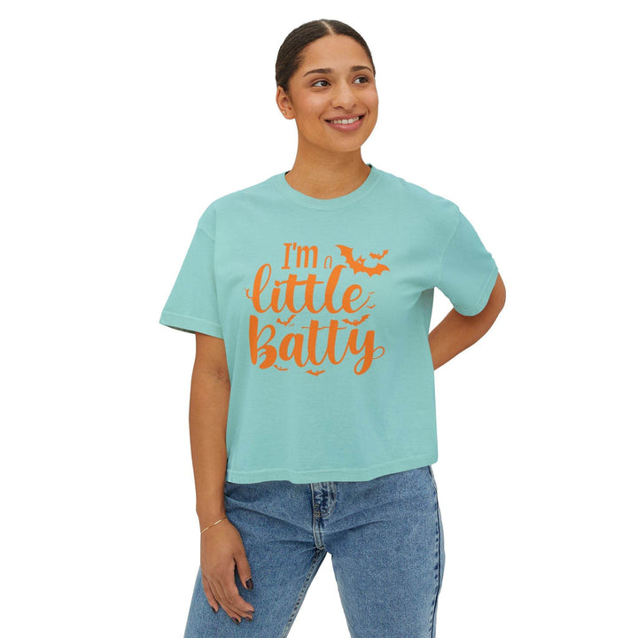 Halloween Women's Boxy Tee - I'm a Little Batty - Gutsy Garb