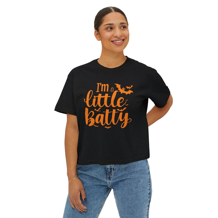 Halloween Women's Boxy Tee - I'm a Little Batty - Gutsy Garb
