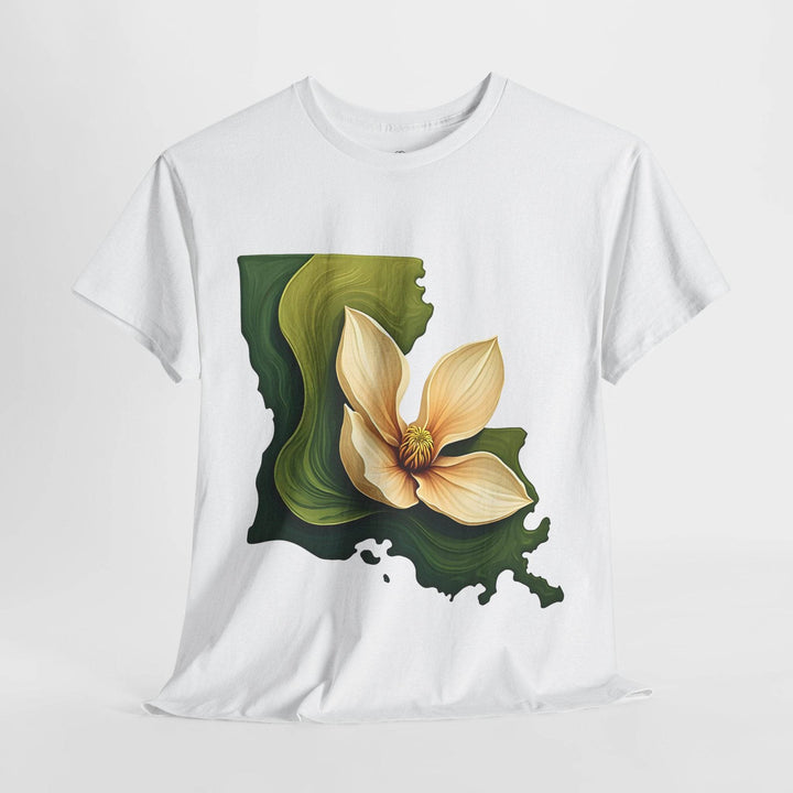 Louisiana Pride Shirt with Magnolia Design - Gutsy Garb