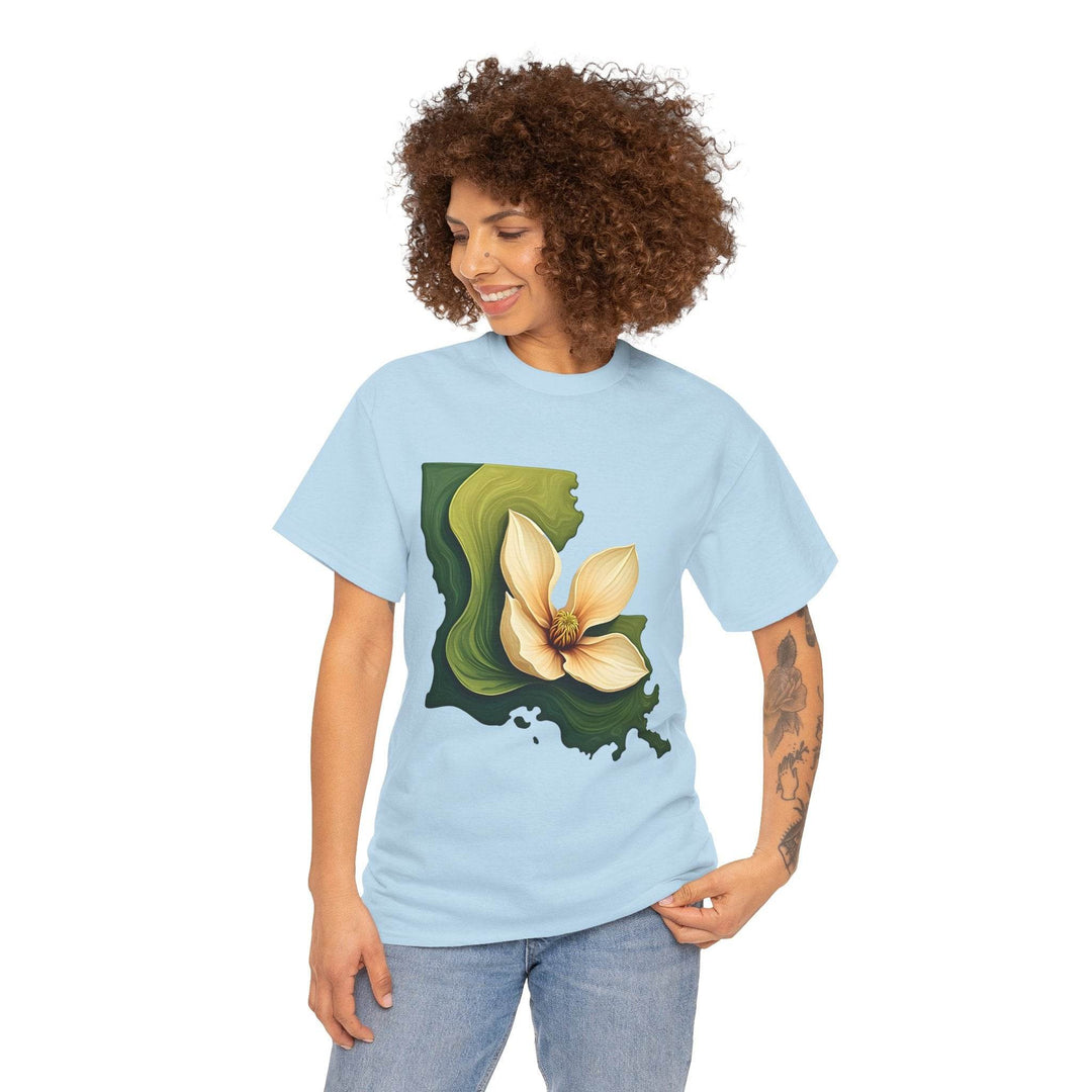 Louisiana Pride Shirt with Magnolia Design - Gutsy Garb
