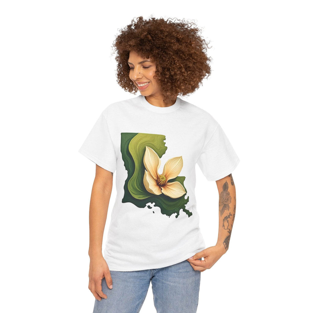 Louisiana Pride Shirt with Magnolia Design - Gutsy Garb
