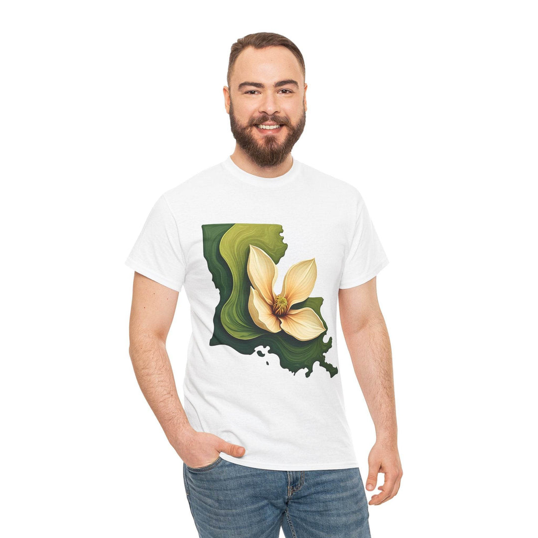 Louisiana Pride Shirt with Magnolia Design - Gutsy Garb