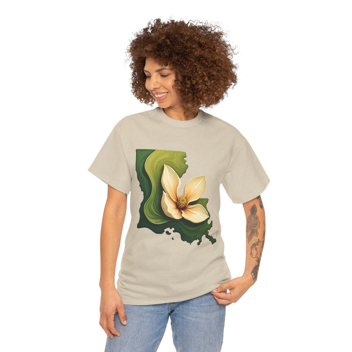 Louisiana Pride Shirt with Magnolia Design - Gutsy Garb