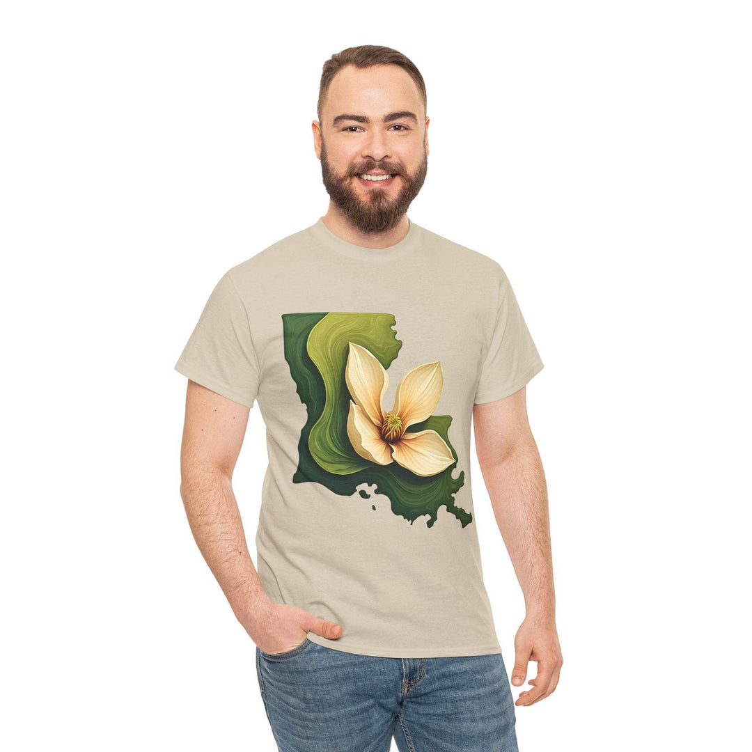 Louisiana Pride Shirt with Magnolia Design - Gutsy Garb