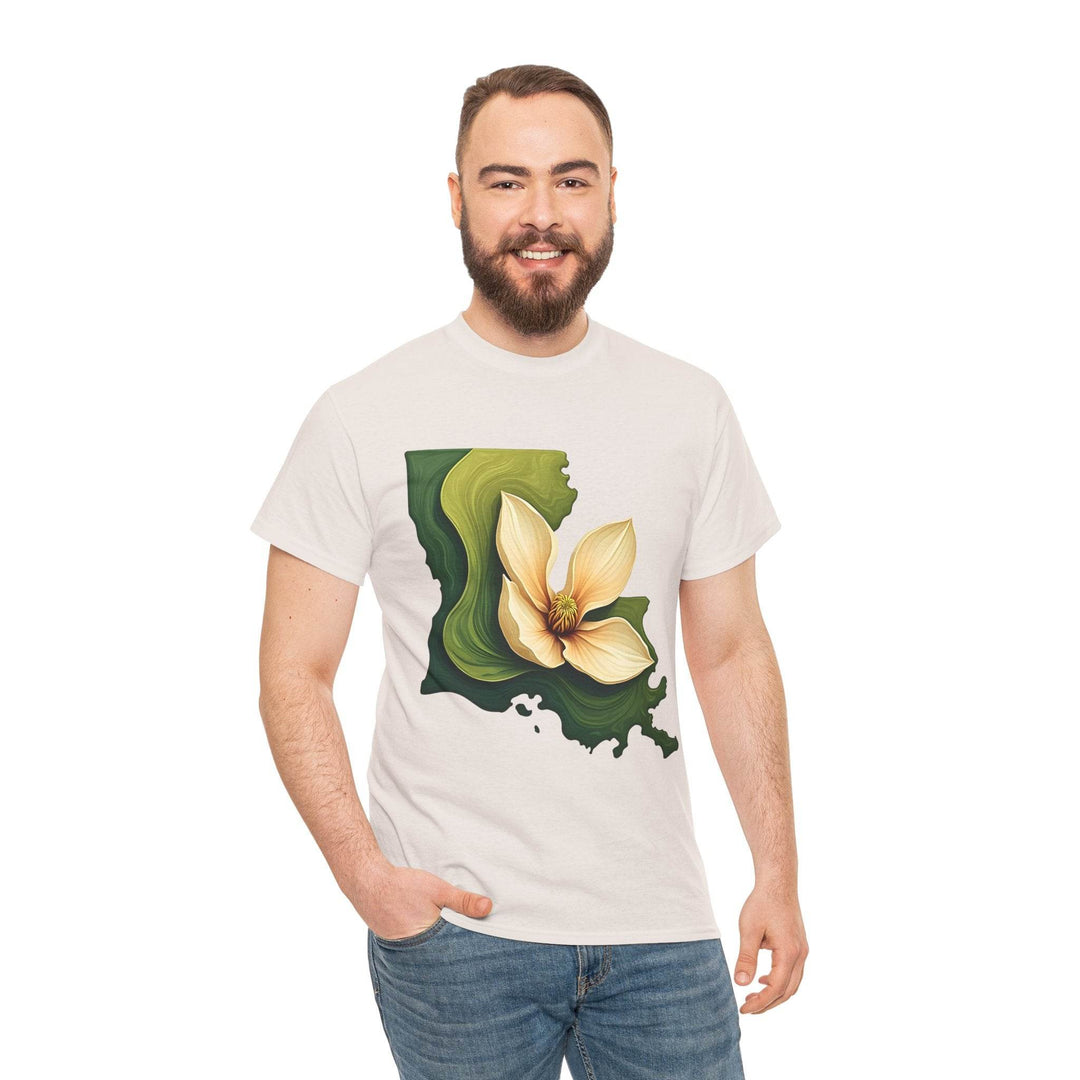 Louisiana Pride Shirt with Magnolia Design - Gutsy Garb