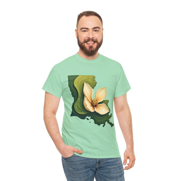 Louisiana Pride Shirt with Magnolia Design - Gutsy Garb
