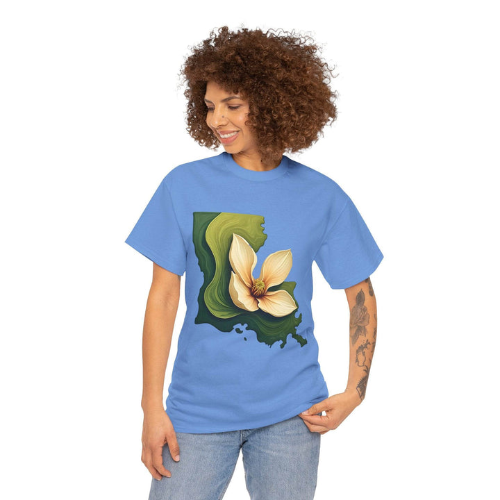 Louisiana Pride Shirt with Magnolia Design - Gutsy Garb