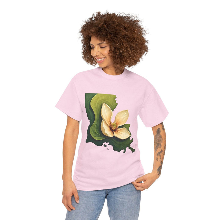 Louisiana Pride Shirt with Magnolia Design - Gutsy Garb