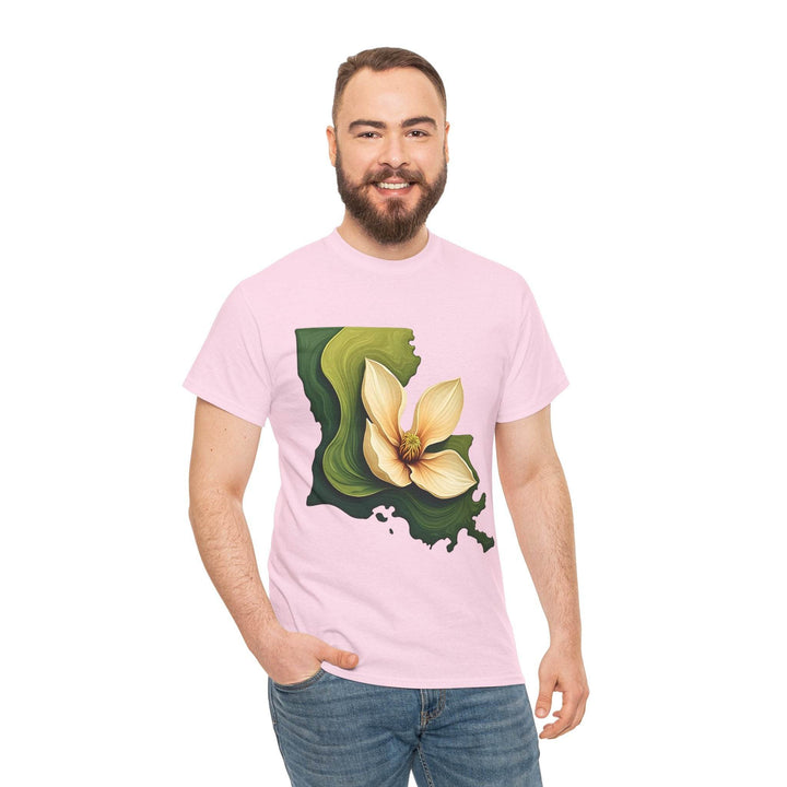 Louisiana Pride Shirt with Magnolia Design - Gutsy Garb