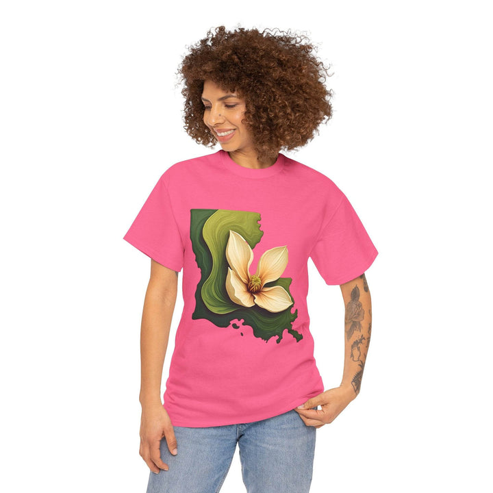 Louisiana Pride Shirt with Magnolia Design - Gutsy Garb
