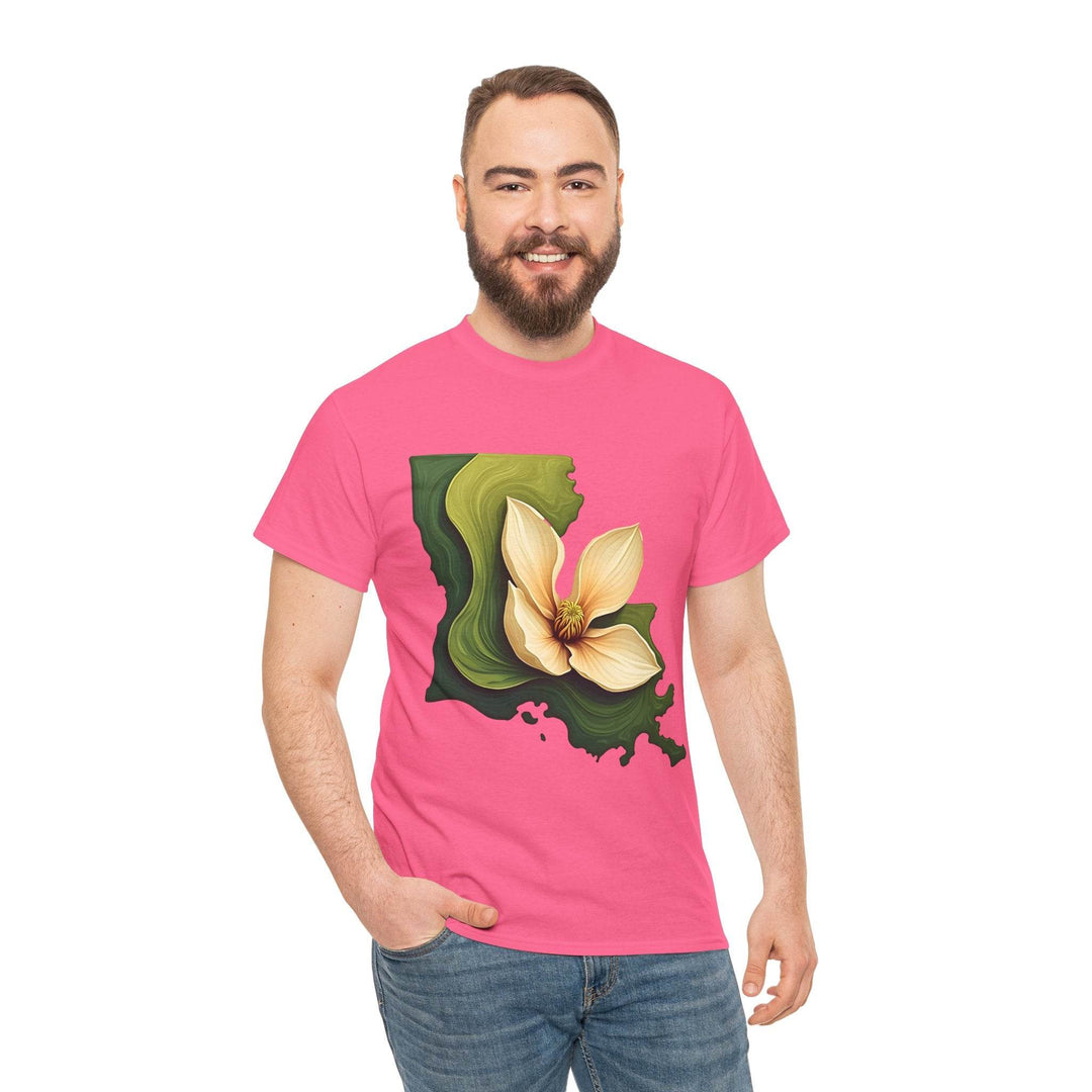 Louisiana Pride Shirt with Magnolia Design - Gutsy Garb