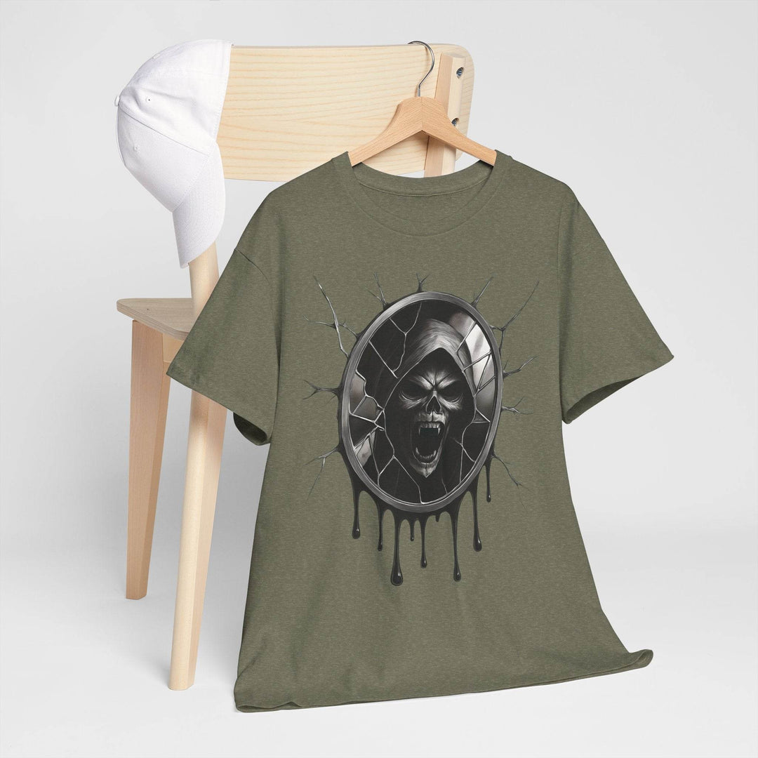Wraith Horror Shirt with Creepy Mirror Design - Gutsy Garb