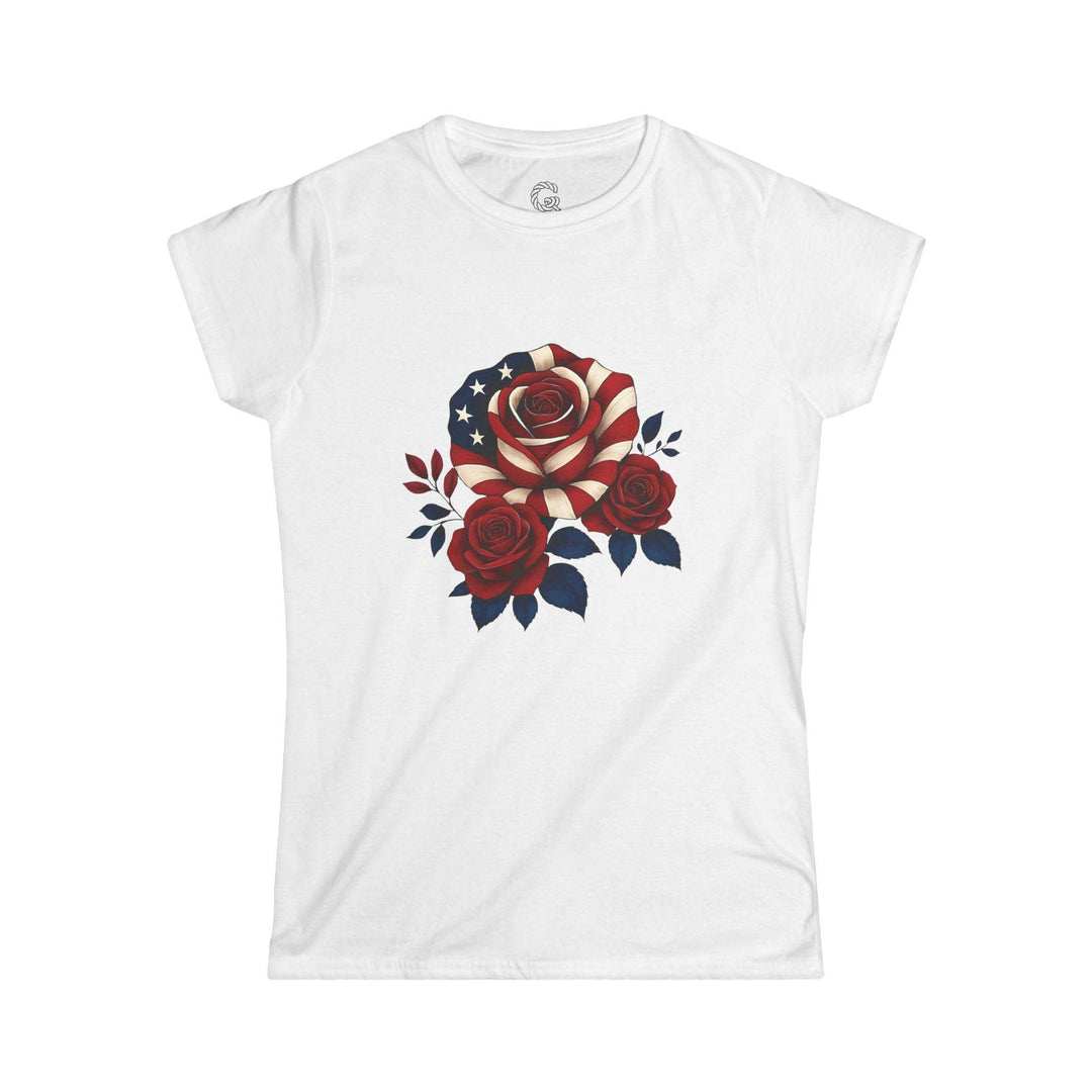 American Flag Rose Shirt for Women - Bold Tee - Gutsy Garb