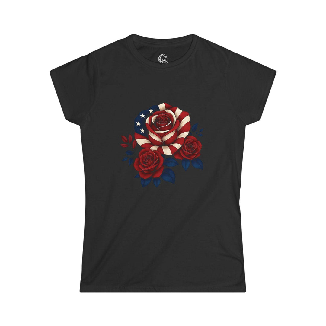 American Flag Rose Shirt for Women - Bold Tee - Gutsy Garb