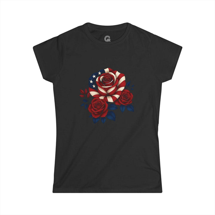 American Flag Rose Shirt for Women - Bold Tee - Gutsy Garb