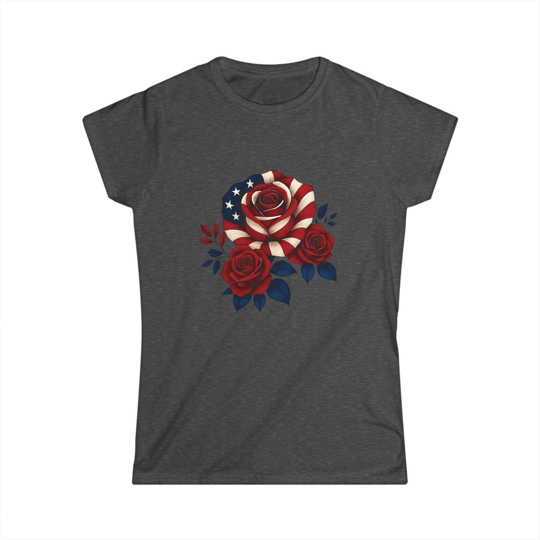 American Flag Rose Shirt for Women - Bold Tee - Gutsy Garb