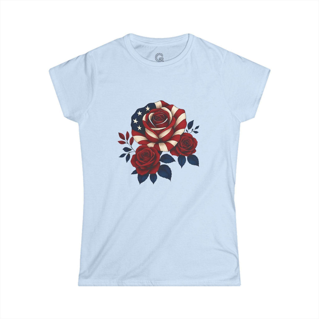 American Flag Rose Shirt for Women - Bold Tee - Gutsy Garb