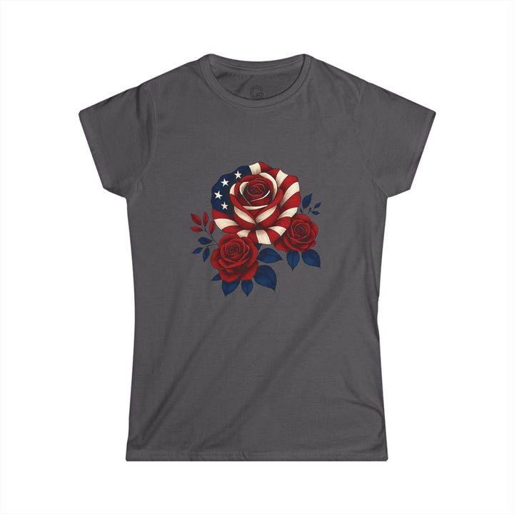 American Flag Rose Shirt for Women - Bold Tee - Gutsy Garb