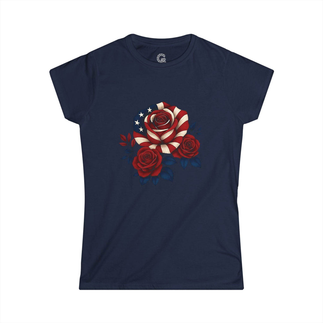 American Flag Rose Shirt for Women - Bold Tee - Gutsy Garb