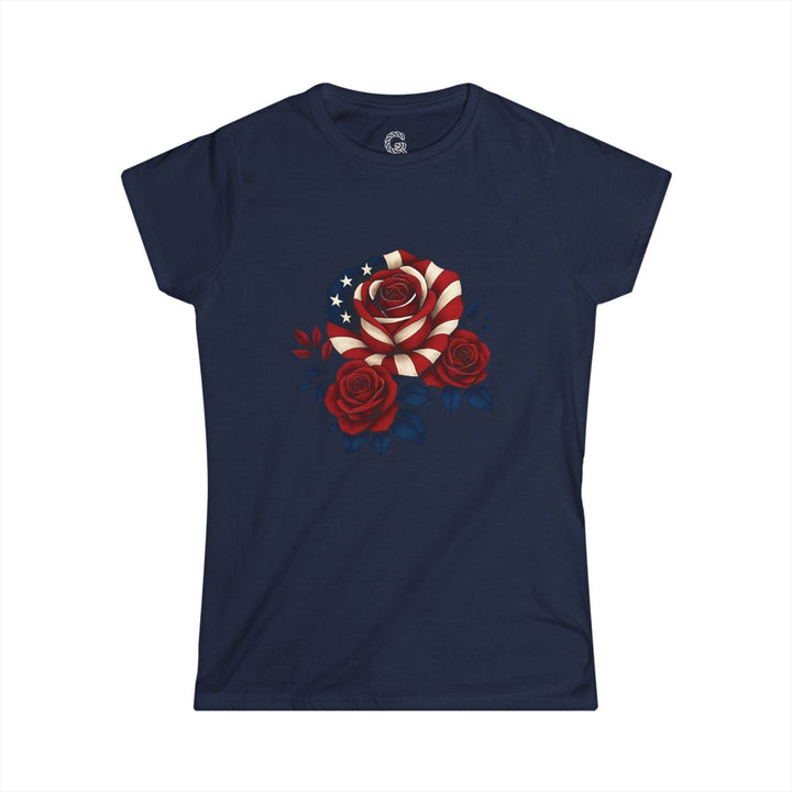 American Flag Rose Shirt for Women - Bold Tee - Gutsy Garb