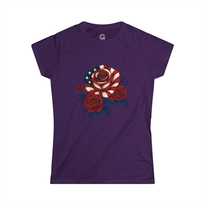 American Flag Rose Shirt for Women - Bold Tee - Gutsy Garb