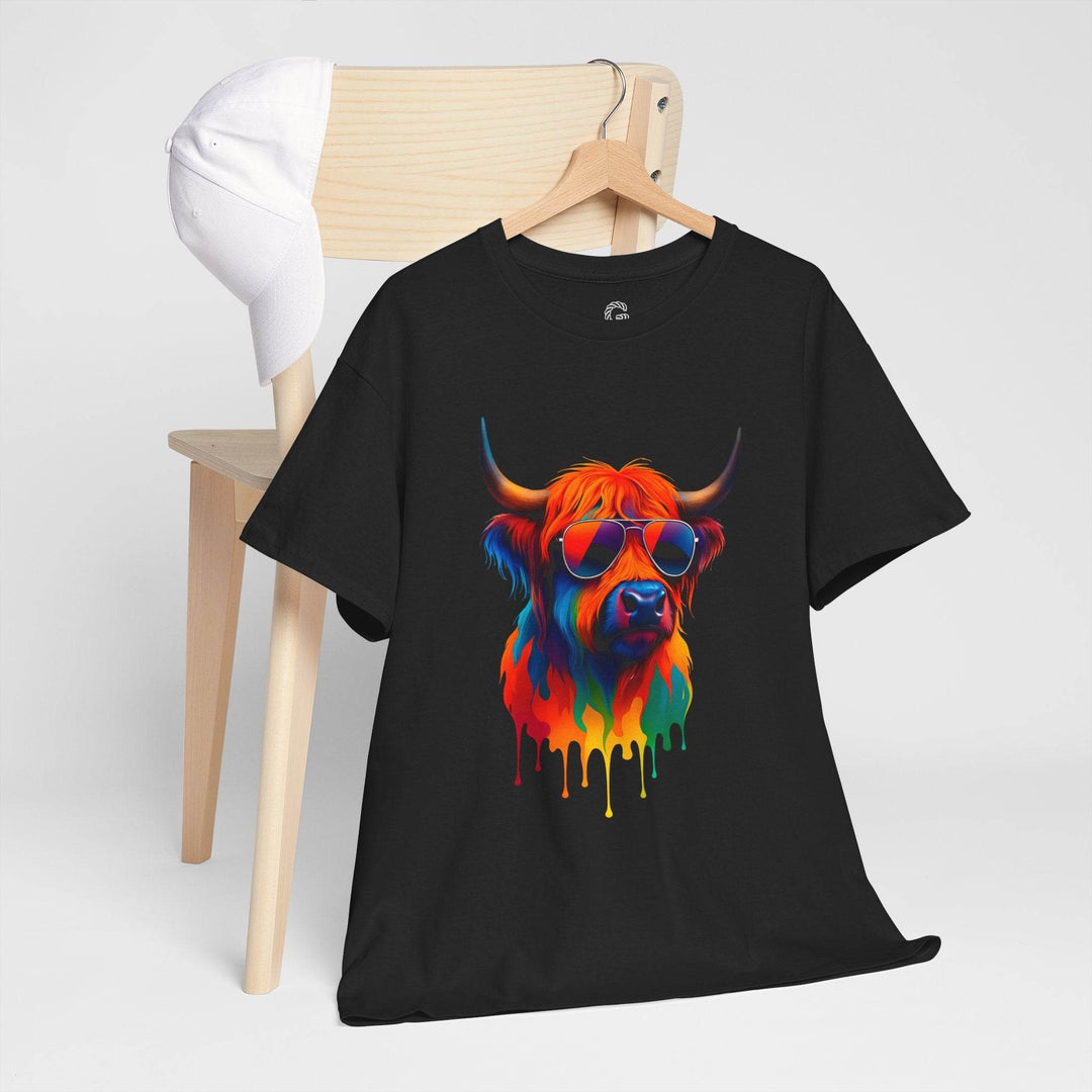 Colorful Cow Graphic Tee – Bold Artistic T-Shirt - Gutsy Garb