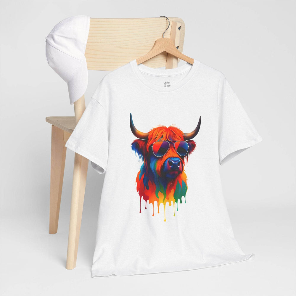 Colorful Cow Graphic Tee – Bold Artistic T-Shirt - Gutsy Garb