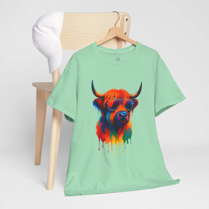 Colorful Cow Graphic Tee – Bold Artistic T-Shirt - Gutsy Garb