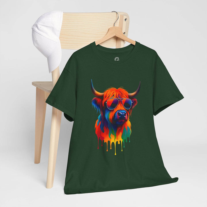 Colorful Cow Graphic Tee – Bold Artistic T-Shirt - Gutsy Garb