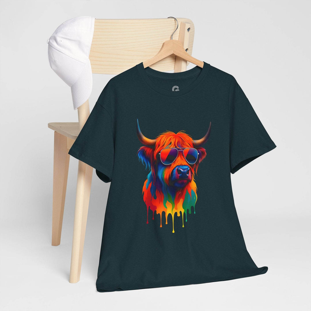 Colorful Cow Graphic Tee – Bold Artistic T-Shirt - Gutsy Garb