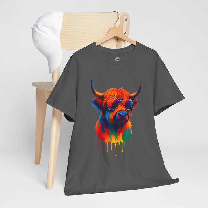 Colorful Cow Graphic Tee – Bold Artistic T-Shirt - Gutsy Garb