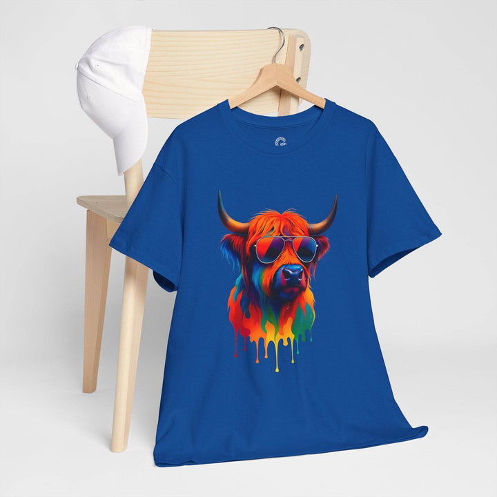 Colorful Cow Graphic Tee – Bold Artistic T-Shirt - Gutsy Garb