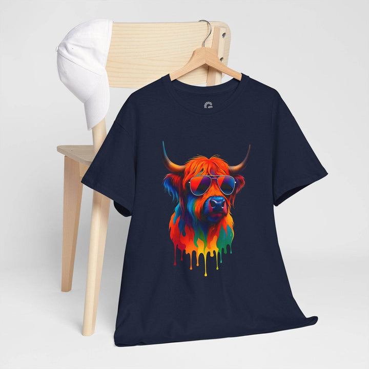 Colorful Cow Graphic Tee – Bold Artistic T-Shirt - Gutsy Garb