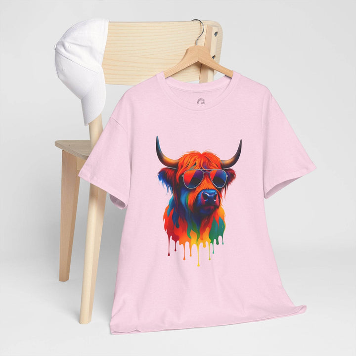 Colorful Cow Graphic Tee – Bold Artistic T-Shirt - Gutsy Garb