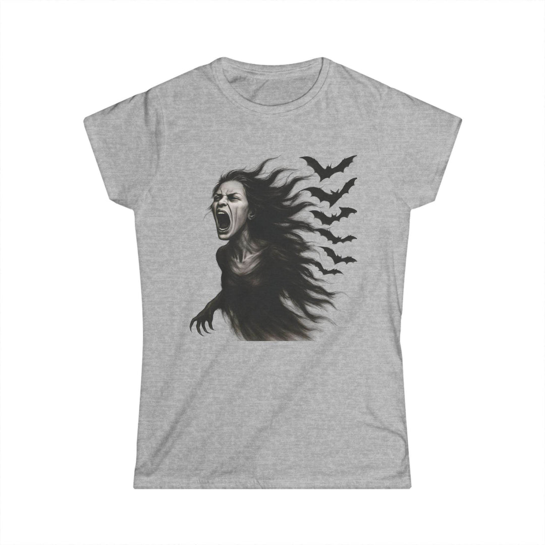 Women's Halloween Graphic Tee with Screaming Banshee Design - Gutsy Garb