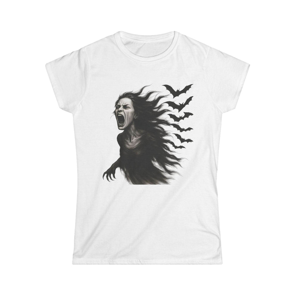 Women's Halloween Graphic Tee with Screaming Banshee Design - Gutsy Garb