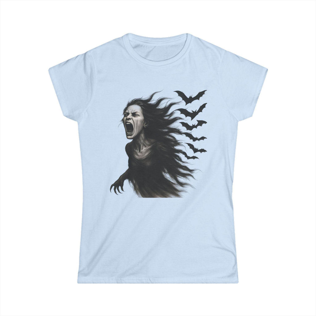 Women's Halloween Graphic Tee with Screaming Banshee Design - Gutsy Garb