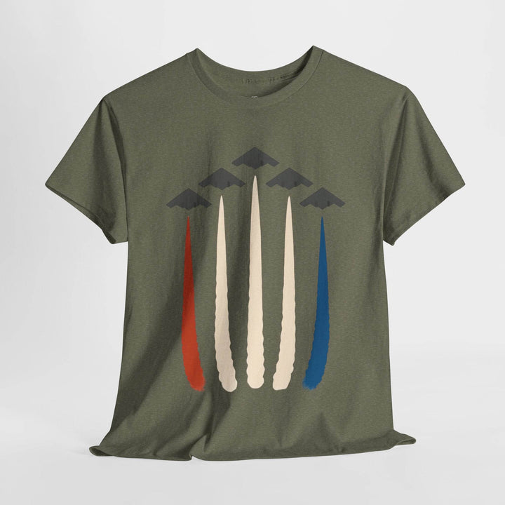 B-2 Bomber Graphic Tee with Americana Design - Gutsy Garb