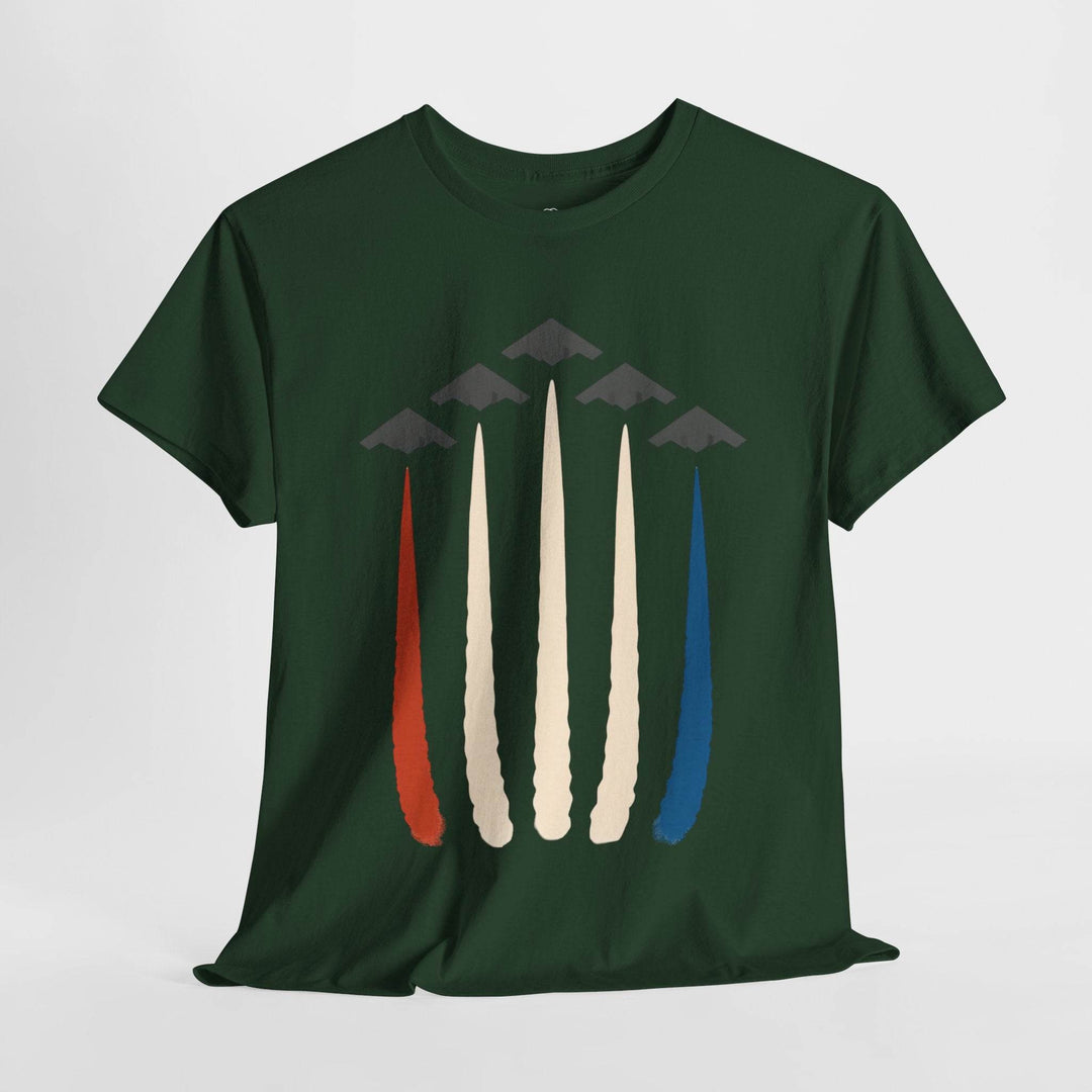 B-2 Bomber Graphic Tee with Americana Design - Gutsy Garb