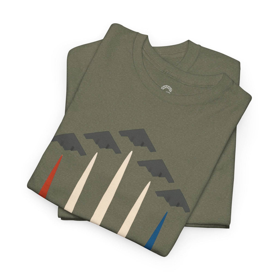 B-2 Bomber Graphic Tee with Americana Design - Gutsy Garb