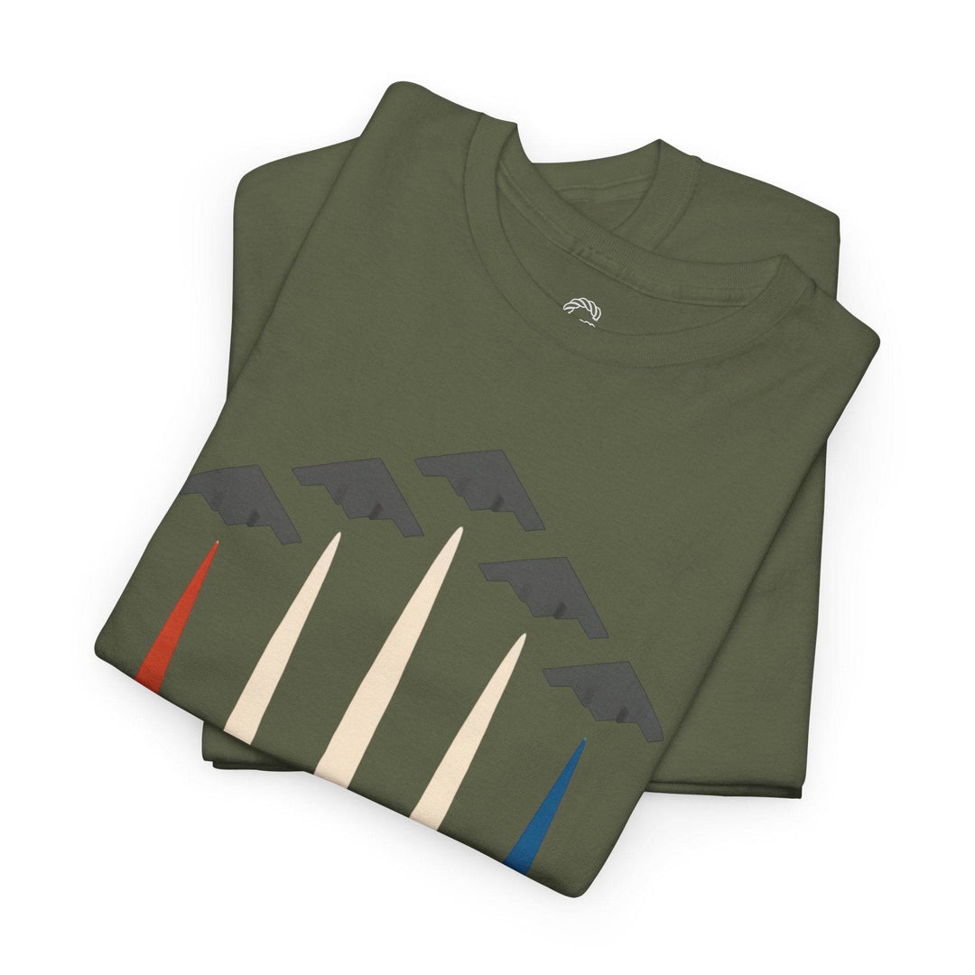 B-2 Bomber Graphic Tee with Americana Design - Gutsy Garb
